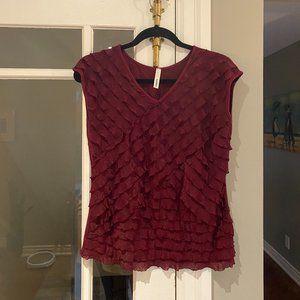 Hamilton Red Scallop Top